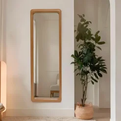 EMINZA Grand miroir à poser en (H173 cm) Delhi Naturel beige Bois Best