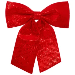 JJA Grand nœud de Noël (H47 cm) Prestige sequins Rouge Hot
