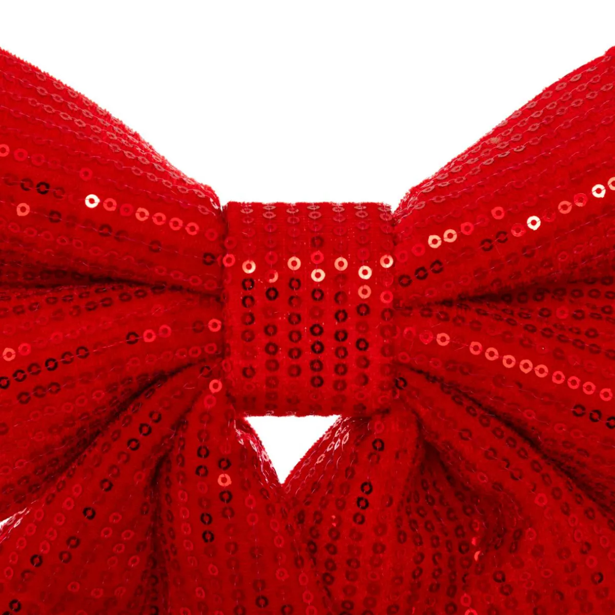 JJA Grand nœud de Noël (H47 cm) Prestige sequins Rouge Hot
