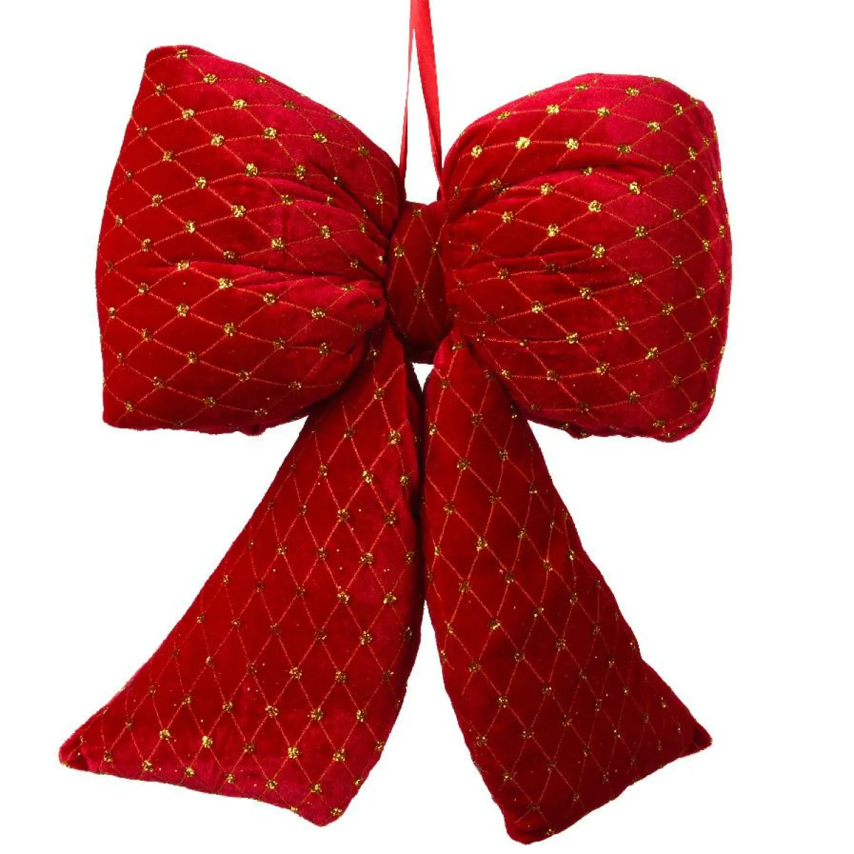 KAEMINGK Grand nœud en velours (H37 cm) Courchevel pailleté Rouge Discount