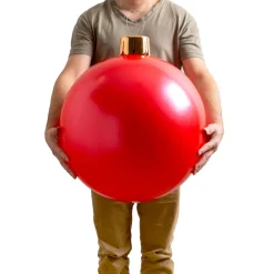 KOOPMAN Grande boule de Noël gonflable (D45 cm) Rouge Hot