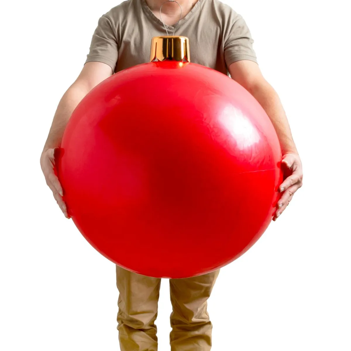 KOOPMAN Grande boule de Noël gonflable (D65 cm) Rouge
