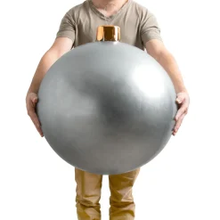 KOOPMAN Grande boule de Noël gonflable (D65 cm) Argent