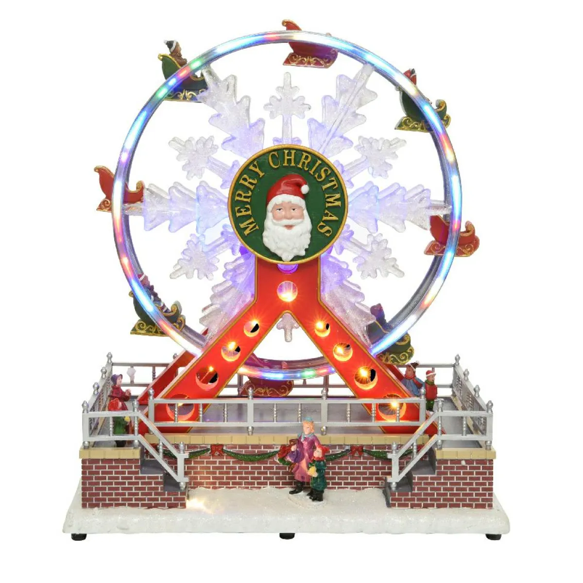 KAEMINGK Grande roue lumineuse et musicale Merry Christmas Outlet