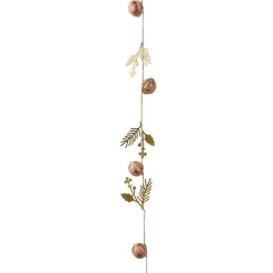 KAEMINGK Guirlande déco en métal (120 cm) Clochettes et houx Rose Rose clair Outlet