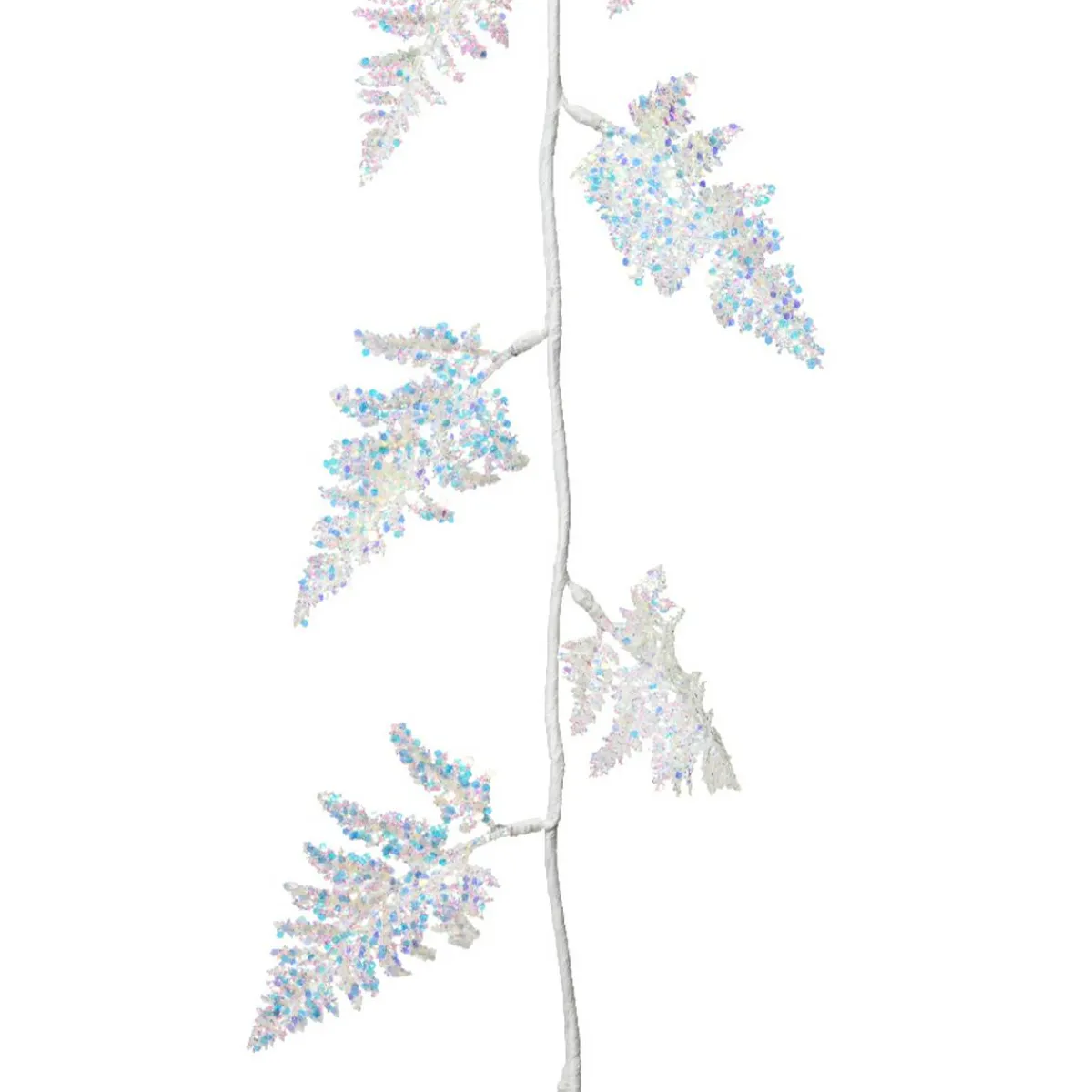 KAEMINGK Guirlande de feuille (110 cm) Fougère Royale Irisée Blanc irisé Clearance