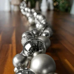 KAEMINGK Guirlande de Noël (180 cm) Boules de Noël Argent Hot