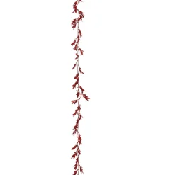 FEERIC LIGHTS Guirlande de Noël (180 cm) Feuilles pailletées Rouge Best
