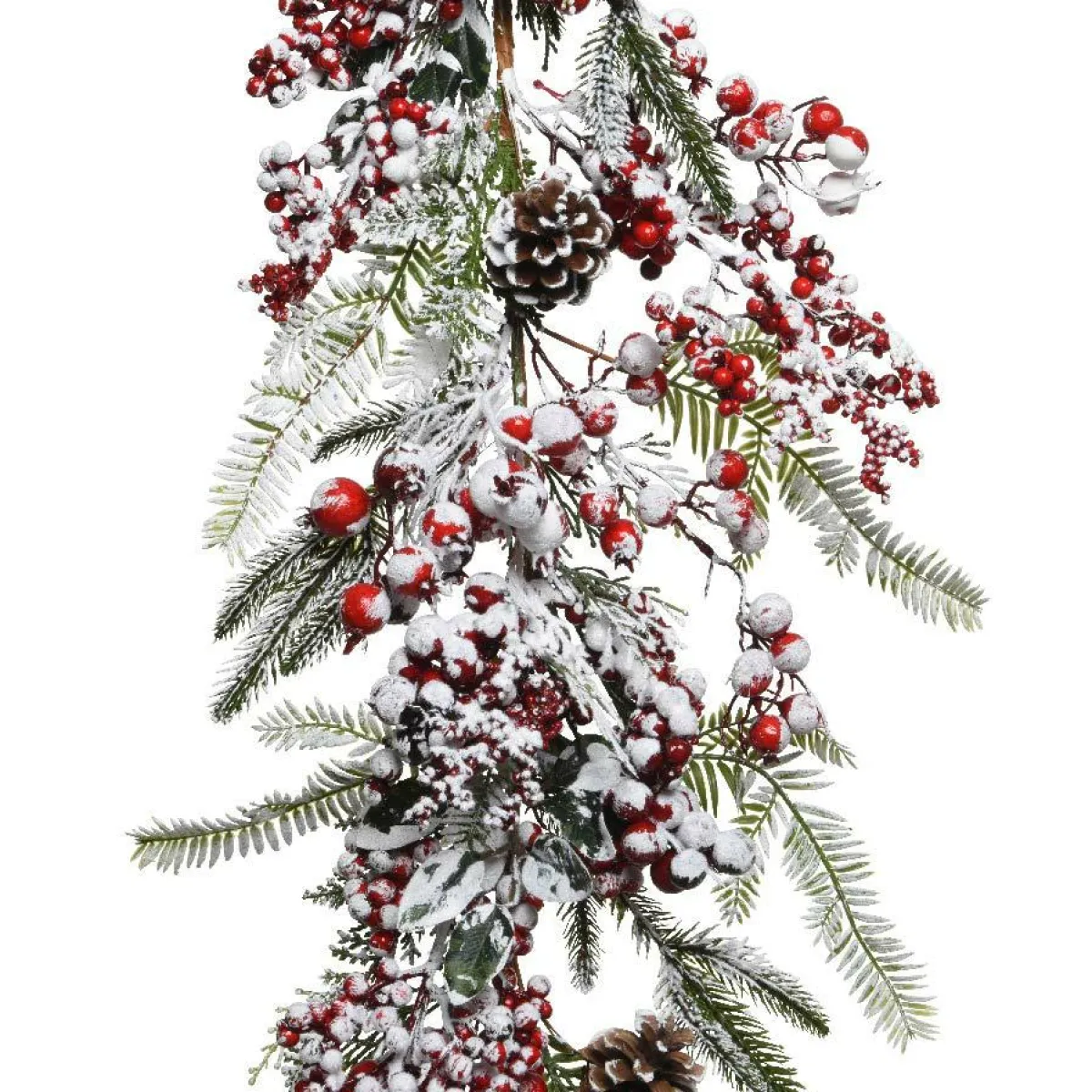 KAEMINGK Guirlande de Noël (175 cm) garnie Baies givrées Rouge Sale