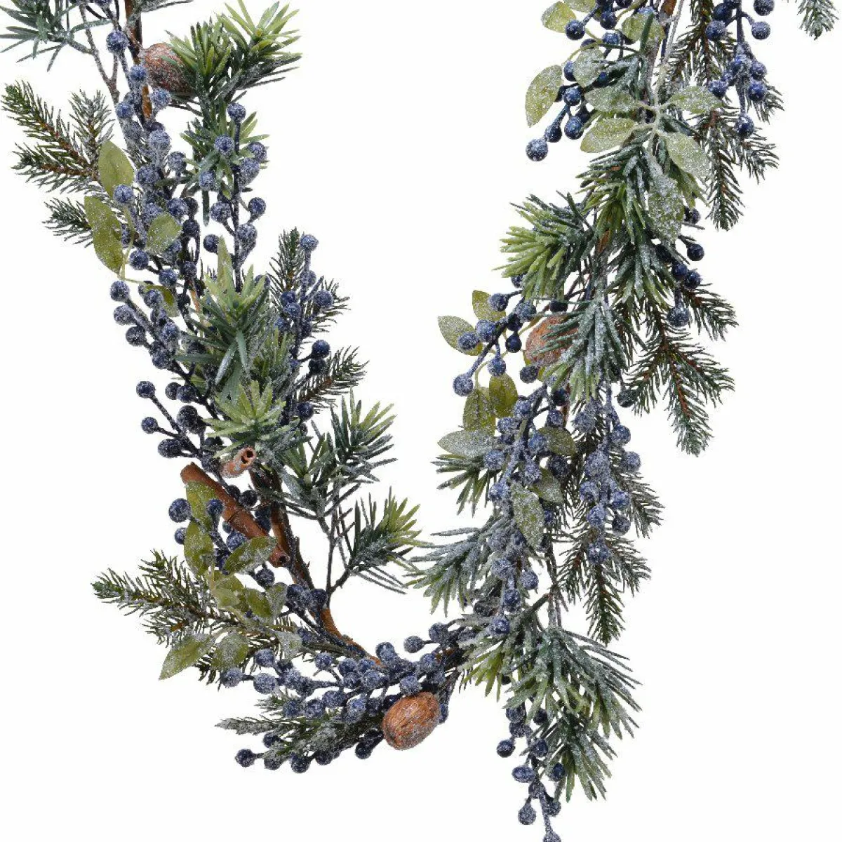 KAEMINGK Guirlande de sapin (180 cm - D20) Garnie Baies es Bleu Outlet