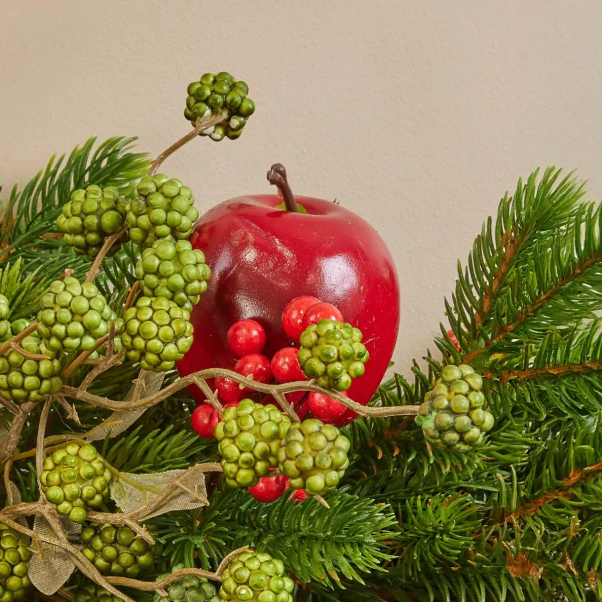 KAEMINGK Guirlande de sapin (180 cm) Pommes sucrées Rouge Outlet