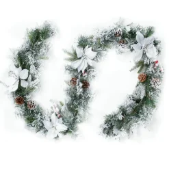 Feeric Lights & Christmas Guirlande de sapin (200 cm) Poinsettia luxe Blanc Online