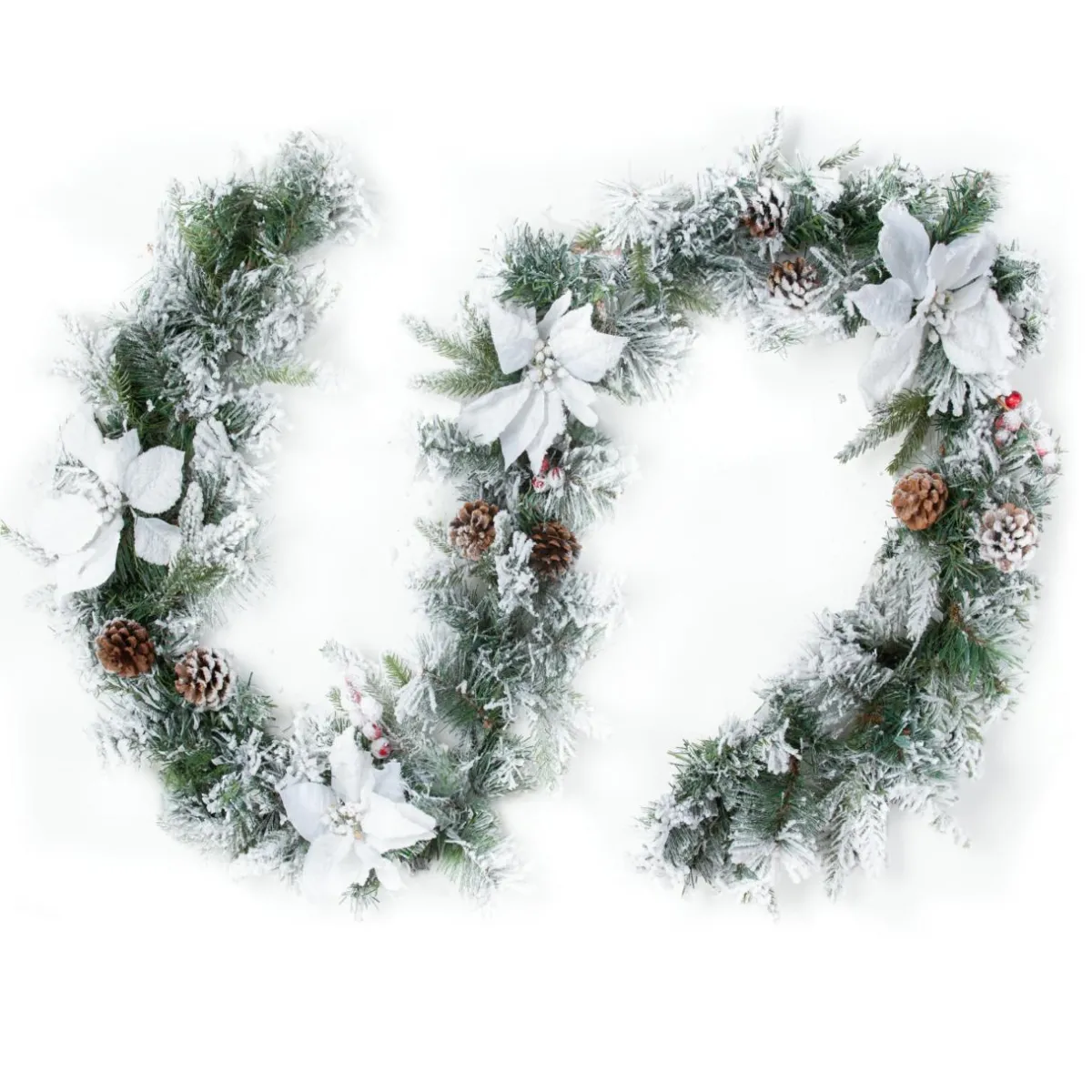 Feeric Lights & Christmas Guirlande de sapin (200 cm) Poinsettia luxe Blanc Online
