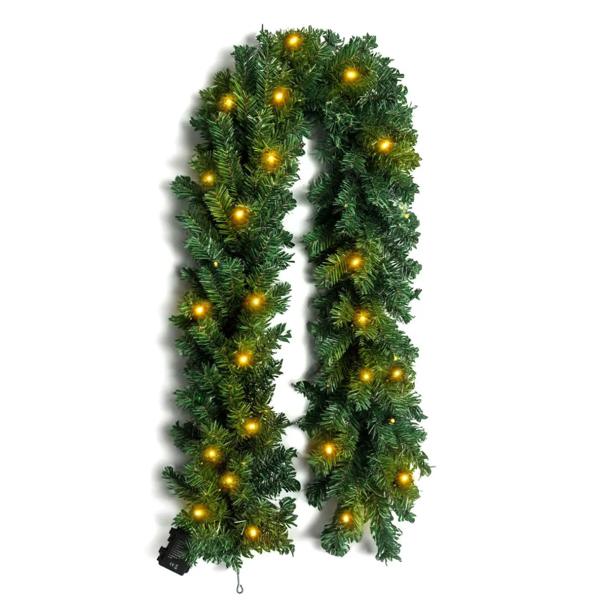 EMINZA Guirlande de sapin lumineuse (180 cm - D25) Royal Vert et blanc chaud Sapin vert lumineux Hot