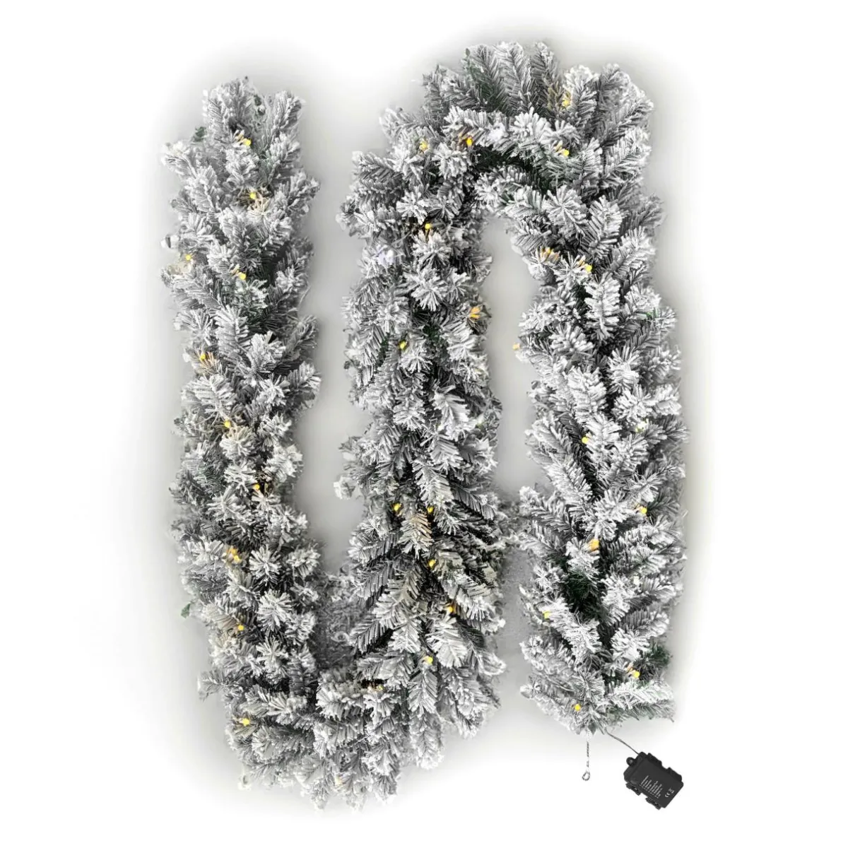 EMINZA Guirlande de sapin lumineuse (300 cm - D25) Royal Vert enneigé et Blanc chaud Sapin enneigé lumineux New