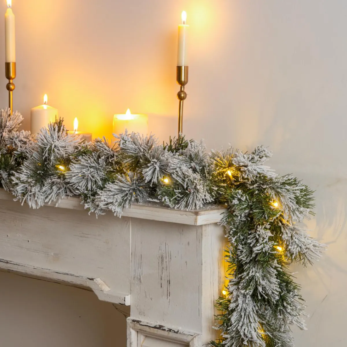 EMINZA Guirlande de sapin lumineuse (180 cm - D25) Edmonton Vert enneigé et blanc chaud Sapin enneigé lumineux Discount
