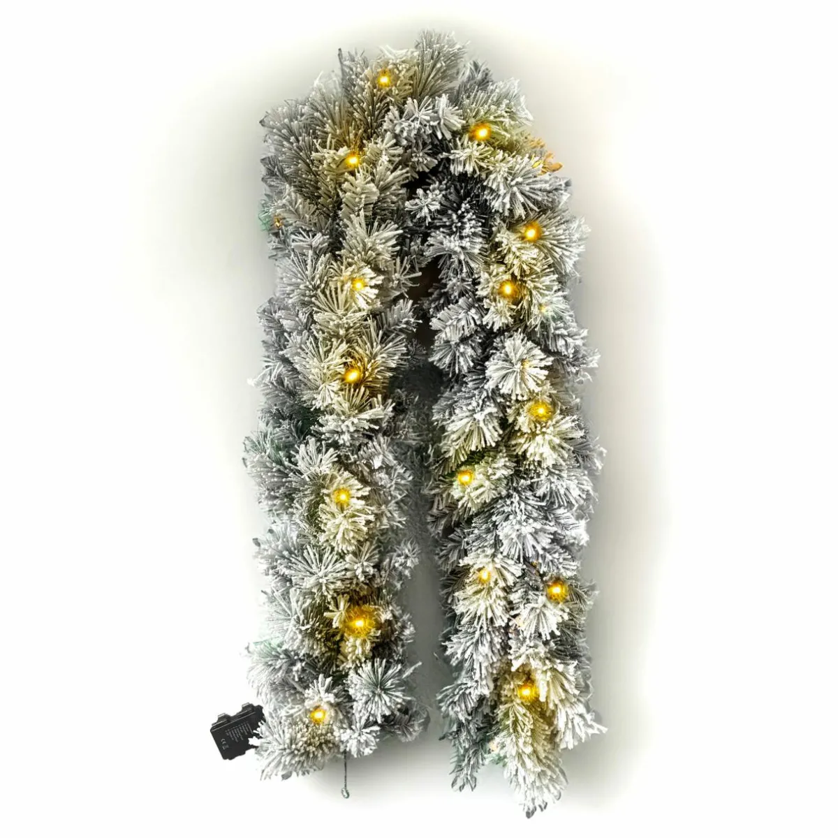 EMINZA Guirlande de sapin lumineuse (180 cm - D25) Edmonton Vert enneigé et blanc chaud Sapin enneigé lumineux Discount