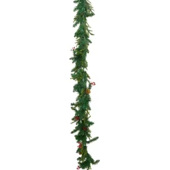 JJA guirlande de sapin lumineuse à piles (180 cm) Wister baies et pommes de pin Sapin vert lumineux Sale