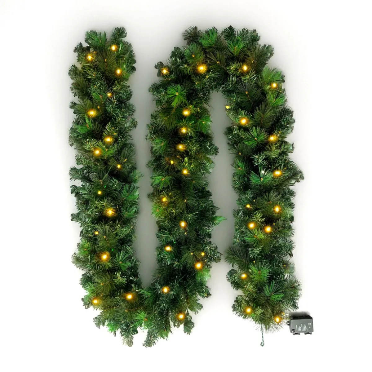 EMINZA Guirlande de sapin lumineuse (300 cm - D25) Edmonton Vert et blanc chaud Sapin vert lumineux Discount