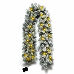 EMINZA Guirlande de sapin lumineuse (180 cm - D25) Royal Vert enneigé et blanc chaud Sapin enneigé lumineux Online