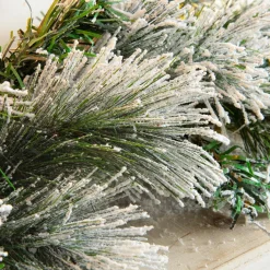 EMINZA Guirlande de sapin lumineuse (300 cm - D25) Edmonton Vert enneigé et blanc chaud Sapin enneigé lumineux