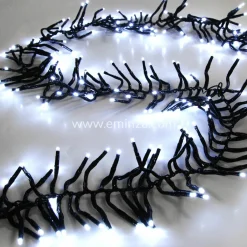 KOOPMAN Guirlande lumineuse 11 m 1512 LED câble noir Boa Blanc froid Blanc Froid - câble noir New