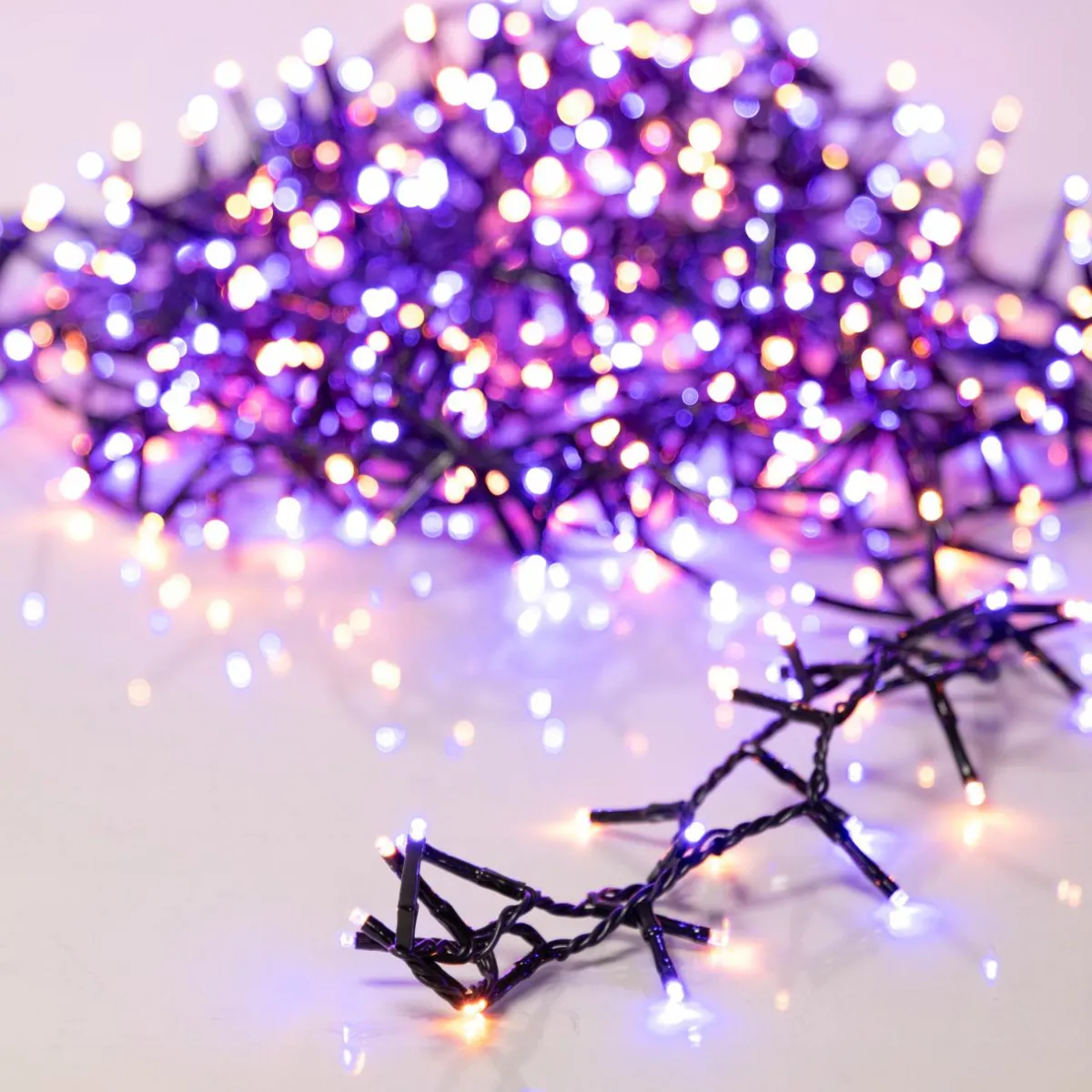 KAEMINGK Guirlande lumineuse 11 m 500 LED câble noir Luxe Bicolore Orange et violet Bicolore Orange / Violet - câble noir