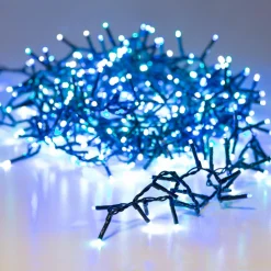 KAEMINGK Guirlande lumineuse 11 m 500 LED câble vert Luxe Tricolore Vert/Bleu/Blanc Tricolore Vert Bleu Blanc - câble vert Hot