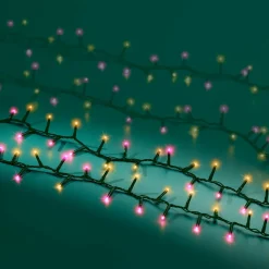KAEMINGK Guirlande lumineuse 22,5 m 1000 LED câble vert Luxe Bicolore Rose et blanc Bicolore Blanc / Rose - câble vert New