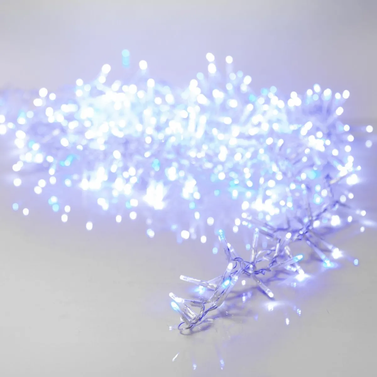 KAEMINGK Guirlande lumineuse 11 m 500 LED câble transparent Luxe Bicolore Blanc et bleu Bicolore Bleu / Blanc froid - câble transparent New