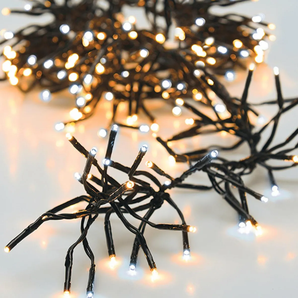 KOOPMAN Guirlande lumineuse 21,80 m 3000 LED câble noir Boa Bicolore Blanc chaud et froid Bicolore Blanc chaud / Froid - câble noir New