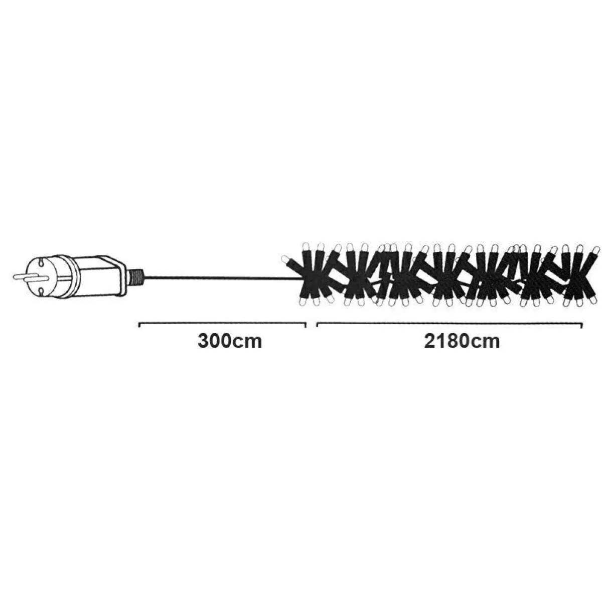 KOOPMAN Guirlande lumineuse 21,80 m 3000 LED câble noir Boa Bicolore Blanc chaud et froid Bicolore Blanc chaud / Froid - câble noir New