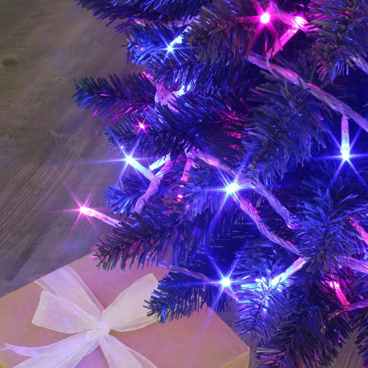BLACHERE Guirlande lumineuse 8 m 128 LED câble transparent Bicolore et bleu Rose Hot