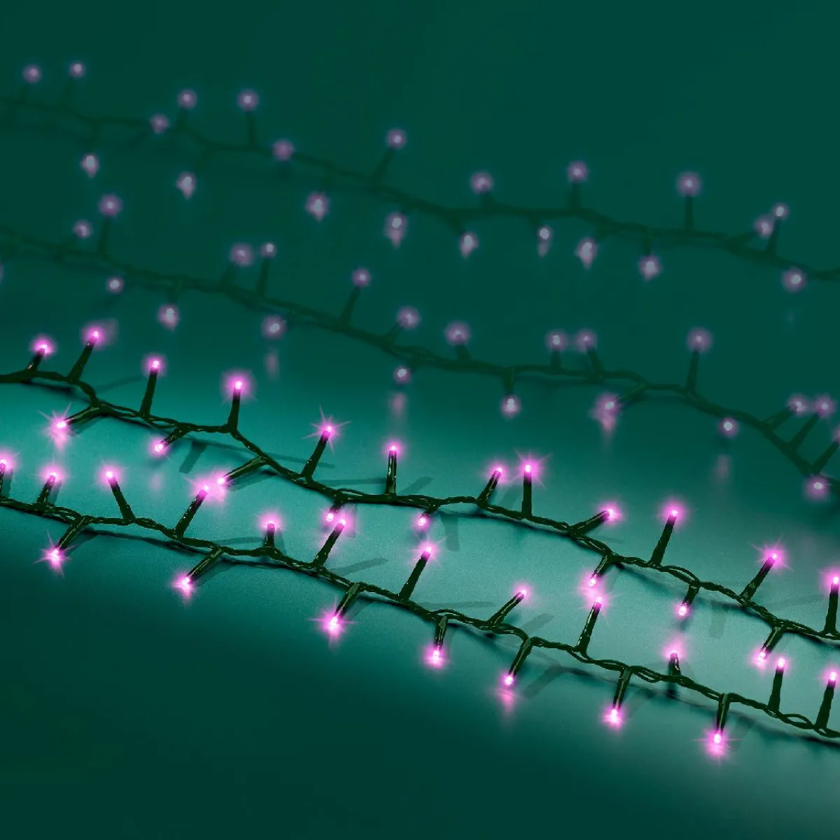 KAEMINGK Guirlande lumineuse 22,5 m 1000 LED câble vert Luxe Rose Rose - câble vert