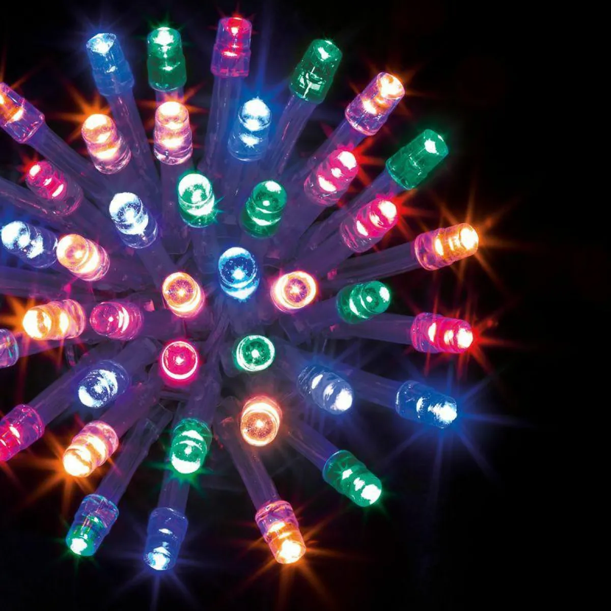 Feeric Lights & Christmas Guirlande lumineuse 10 m 100 LED câble transparent Timer Multicolore Multicolore - câble transparent