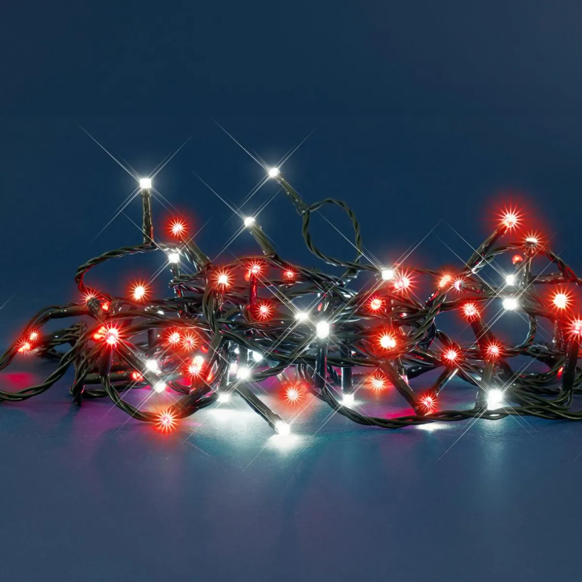 BLACHERE Guirlande lumineuse 8 m 128 LED câble vert Flashing light Bicolore Rouge et blanc froid Bicolore Rouge / Blanc chaud - câble vert Clearance