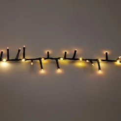 KOOPMAN Guirlande lumineuse 20 m 1410 LED câble noir Boa effet cascade Blanc chaud
