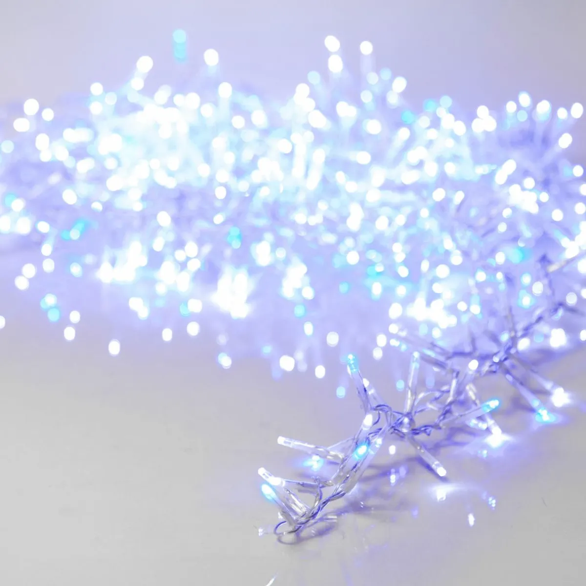 KAEMINGK Guirlande lumineuse 16 m 750 LED câble transparent Luxe Bicolore Blanc et bleu Bicolore Bleu / Blanc froid - câble transparent Outlet