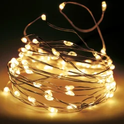 KOOPMAN Guirlande lumineuse 8 m 80 Micro LED Fil d'argent Blanc chaud New
