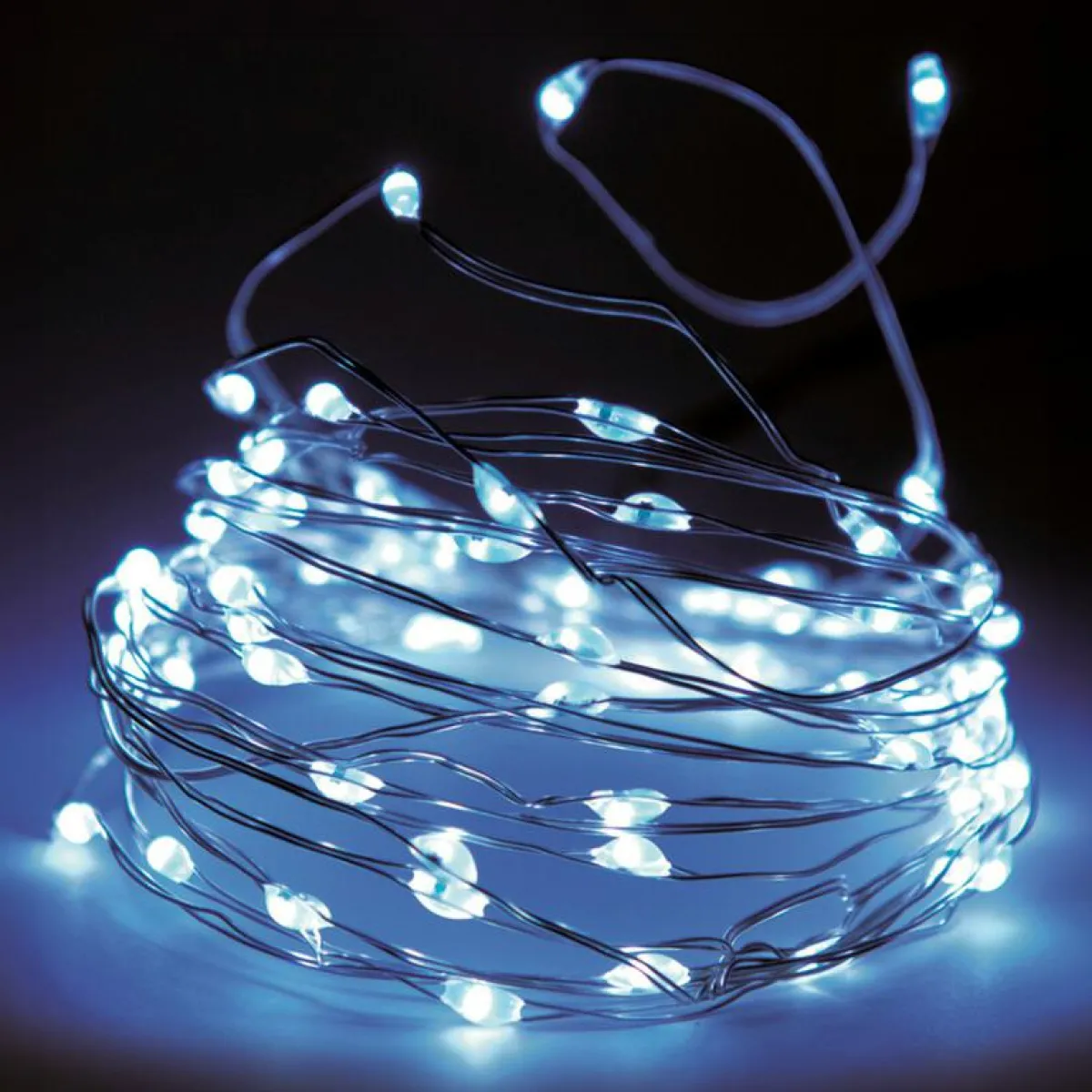 KOOPMAN Guirlande lumineuse 12 m 120 Micro LED Fil d'argent Blanc froid Sale