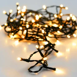 KOOPMAN Guirlande lumineuse à piles 7 m 96 LED câble noir Luxe Blanc chaud Blanc Chaud - câble noir Online