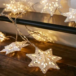 KAEMINGK Guirlande lumineuse à piles 10 LED (2,25 m) Flocons en papier Blanc chaud Discount