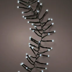 KAEMINGK Guirlande lumineuse à piles 2 m 192 LED câble noir Grappe Durawise Blanc froid