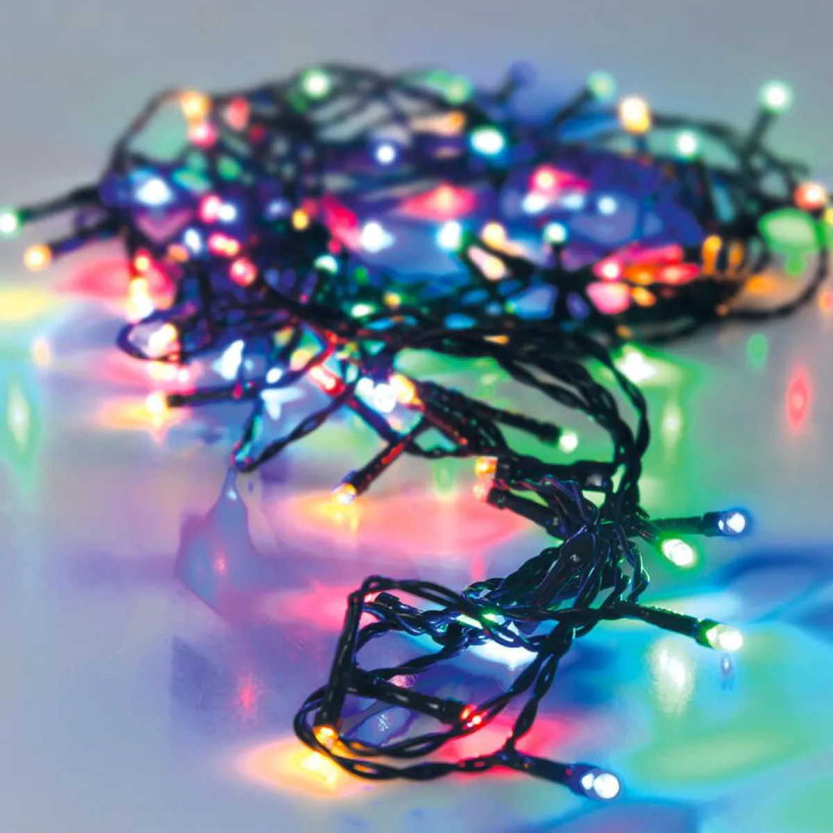 KOOPMAN Guirlande lumineuse à piles 7 m 96 LED câble noir Luxe Multicolore Multicolore - câble noir Discount