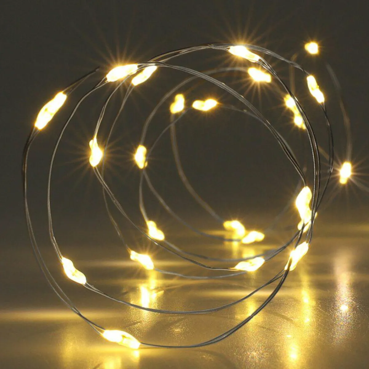 KOOPMAN Guirlande lumineuse à piles 195 cm 40 Micro LED Fil d'argent Blanc chaud Online