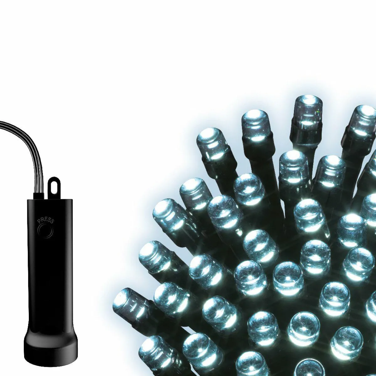 KAEMINGK Guirlande lumineuse à piles 7,10 m 96 LED câble noir Durawise Blanc froid Blanc Froid - câble noir Clearance