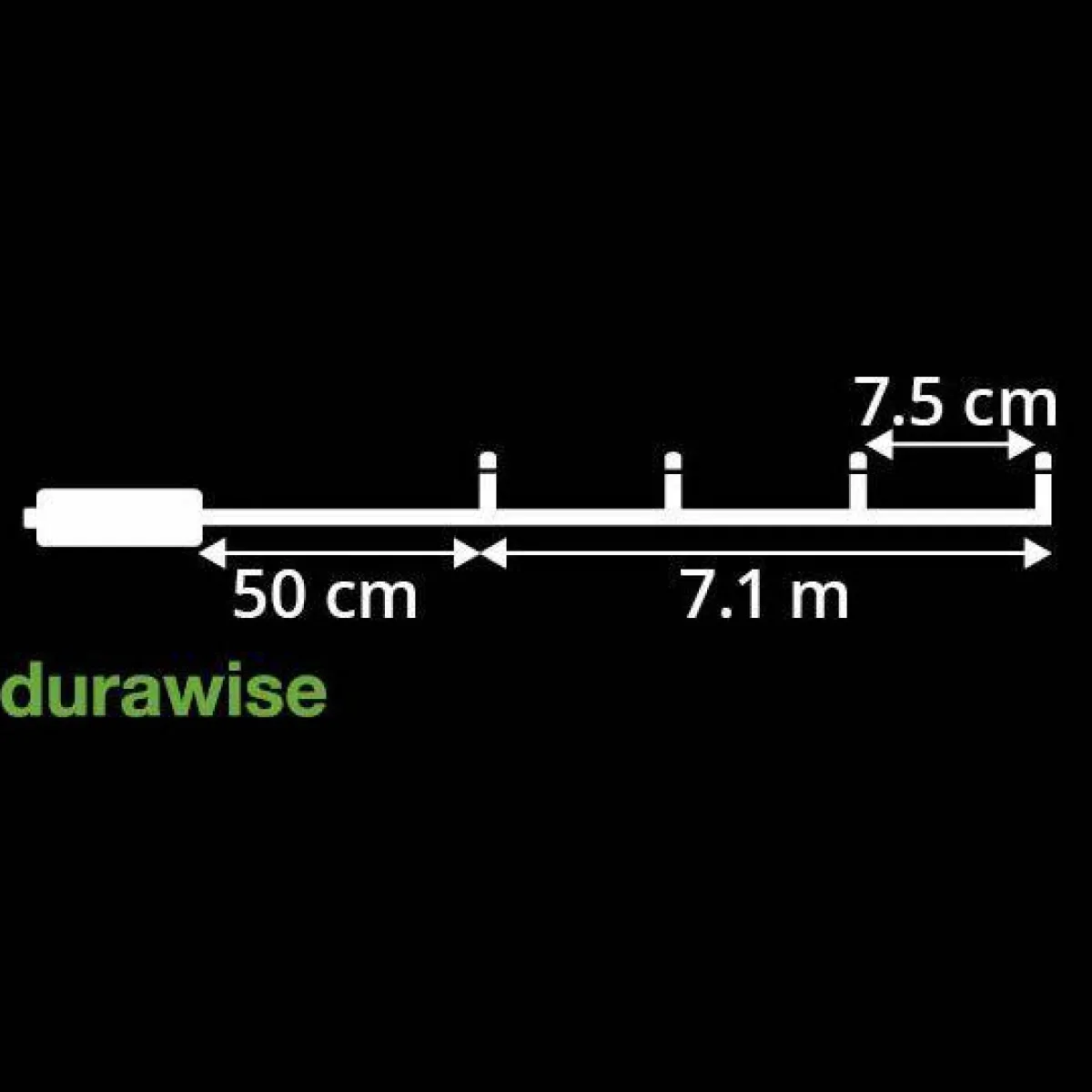 KAEMINGK Guirlande lumineuse à piles 7,10 m 96 LED câble noir Durawise Blanc froid Blanc Froid - câble noir Clearance