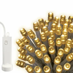 KAEMINGK Guirlande lumineuse à piles 7,10 m 96 LED câble transparent Durawise Blanc chaud Blanc Chaud - câble transparent Online