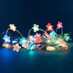 BLACHERE Guirlande lumineuse à piles 4,8 m 33 micro LED Étoiles Multicolore Clearance