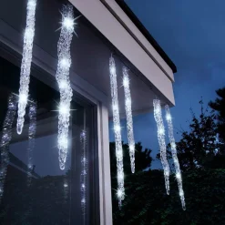 KAEMINGK Guirlande lumineuse connectable 3,60 m 60 LED câble transparent Glaçons effet Flash Blanc froid New